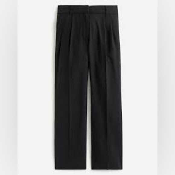 NWT J. Crew Crochet-Trimmed Pleated Trouser Item AQ778 Sz 14 Black - Picture 2 of 15